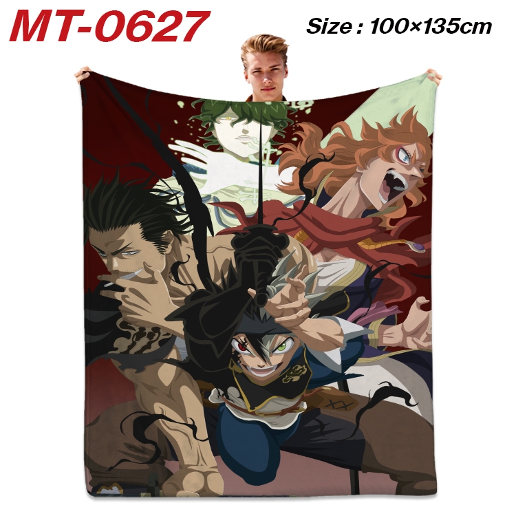 Black clover  Anime flannel blanket air conditioner quilt double-sided printing 100x135cm  MT-0627