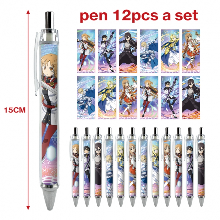 Sword Art Online anime peripheral student ballpoint pen a set of 12