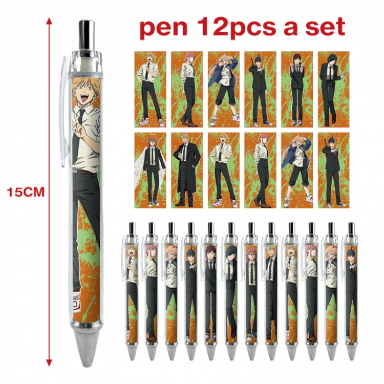 Chainsaw man anime peripheral student ballpoint pen a set of 12