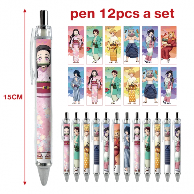 Demon Slayer Kimets anime peripheral student ballpoint pen a set of 12