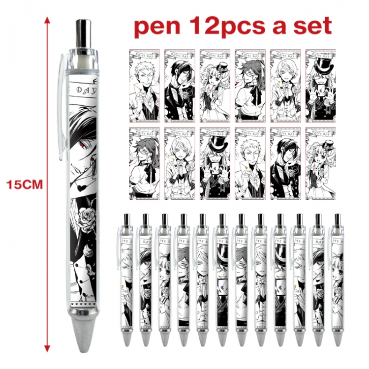 Kuroshitsuji anime peripheral student ballpoint pen a set of 12