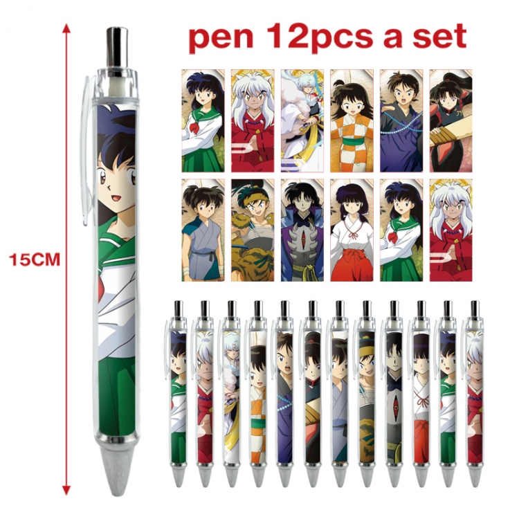 Inuyasha anime peripheral student ballpoint pen a set of 12