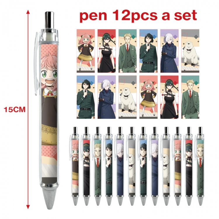 SPY×FAMILY anime peripheral student ballpoint pen a set of 12