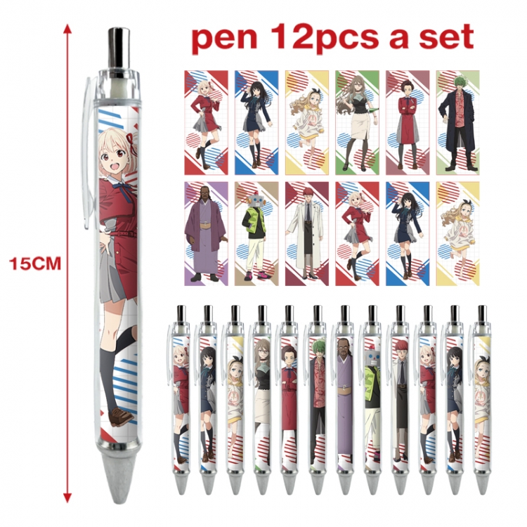 Lycoris Recoil anime peripheral student ballpoint pen a set of 12