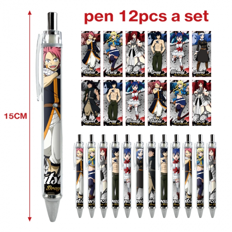 Fairy tail anime peripheral student ballpoint pen a set of 12