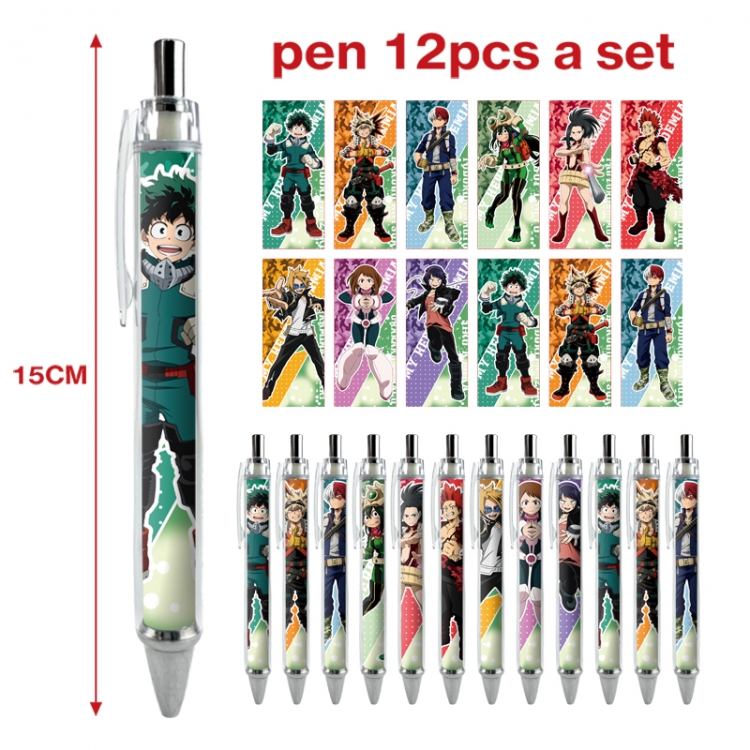 My Hero Academia anime peripheral student ballpoint pen a set of 12