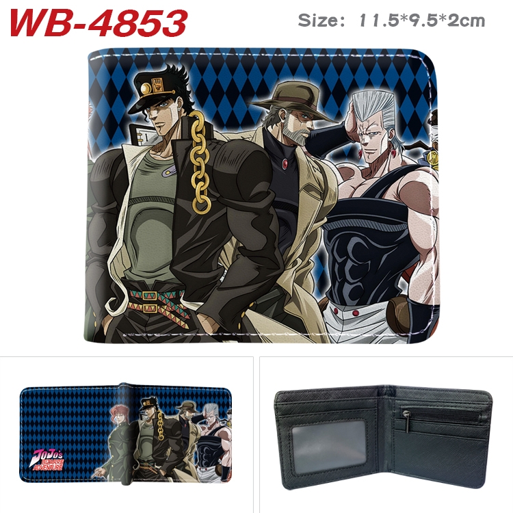 JoJos Bizarre Adventure Animation color PU leather half fold wallet 11.5X9X2CM  WB-4853A