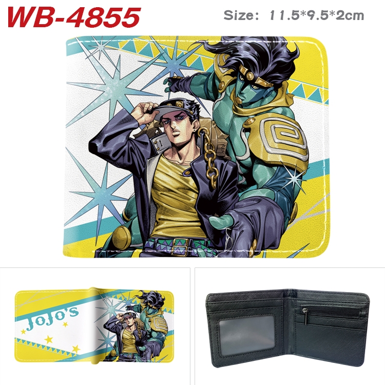 JoJos Bizarre Adventure Animation color PU leather half fold wallet 11.5X9X2CM WB-4855A