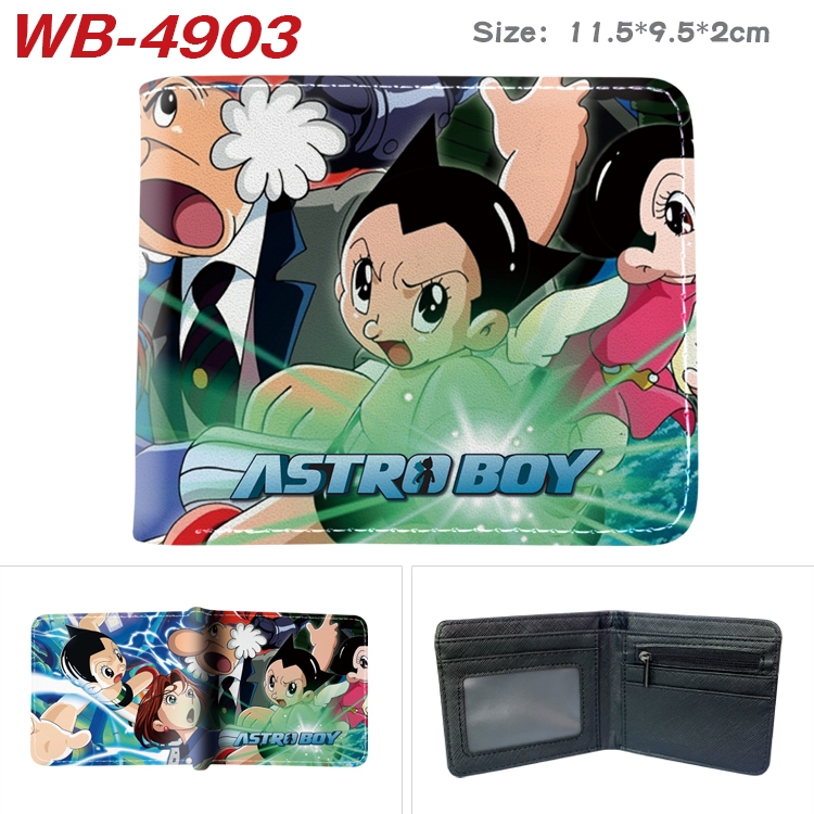 ASTROBOY Animation color PU leather half fold wallet 11.5X9X2CM WB-4903A