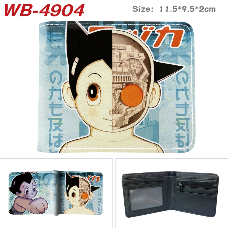 ASTROBOY Animation color PU leather half fold wallet 11.5X9X2CM WB-4904A