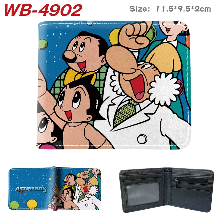 ASTROBOY Animation color PU leather half fold wallet 11.5X9X2CM WB-4902A