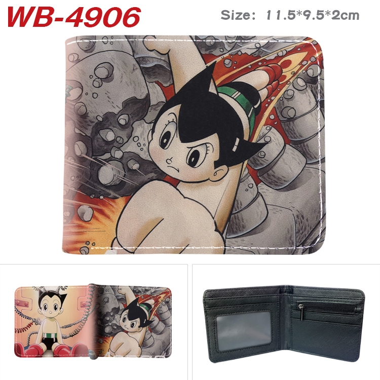 ASTROBOY Animation color PU leather half fold wallet 11.5X9X2CM WB-4906A