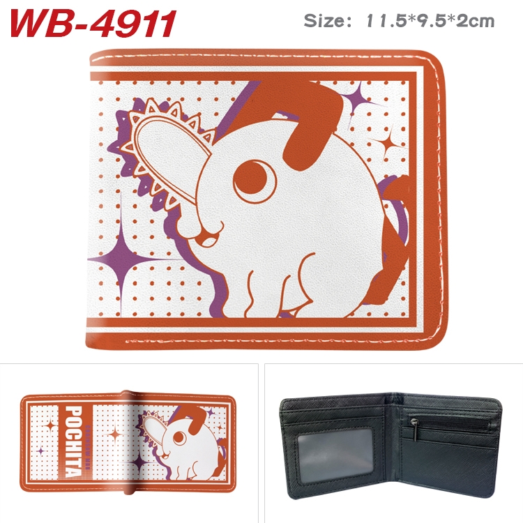 Chainsaw man Animation color PU leather half fold wallet 11.5X9X2CM WB-4911A