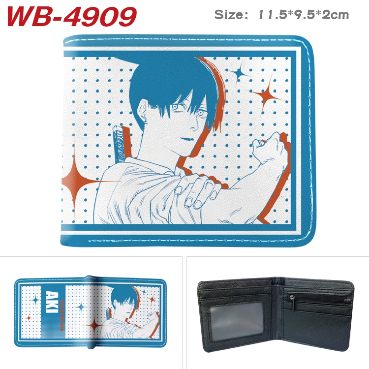 Chainsaw man Animation color PU leather half fold wallet 11.5X9X2CM WB-4909A