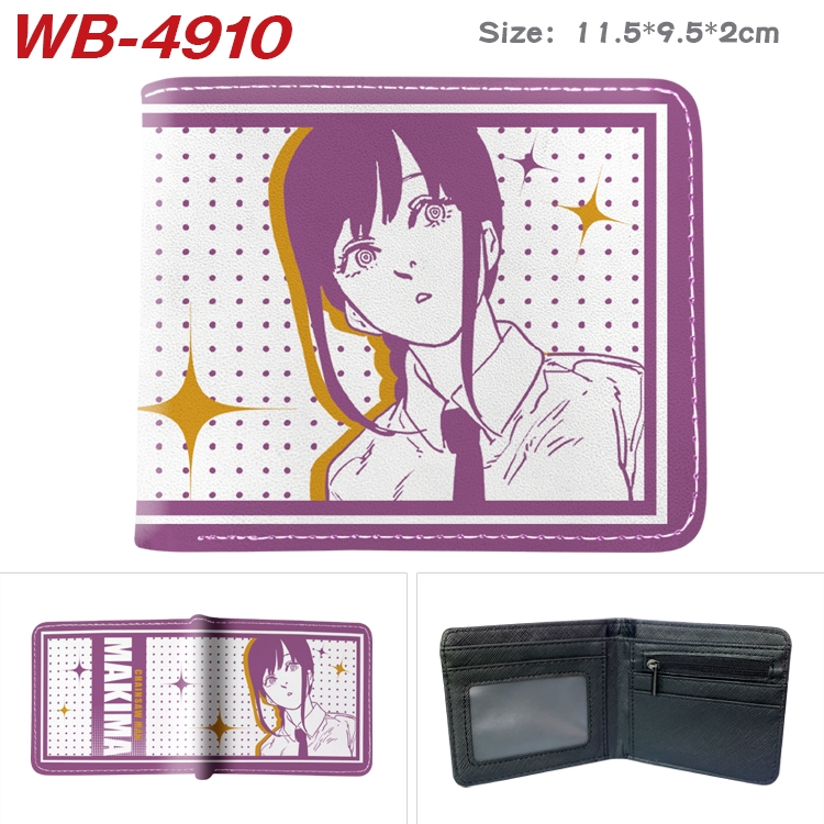 Chainsaw man Animation color PU leather half fold wallet 11.5X9X2CM WB-4910A