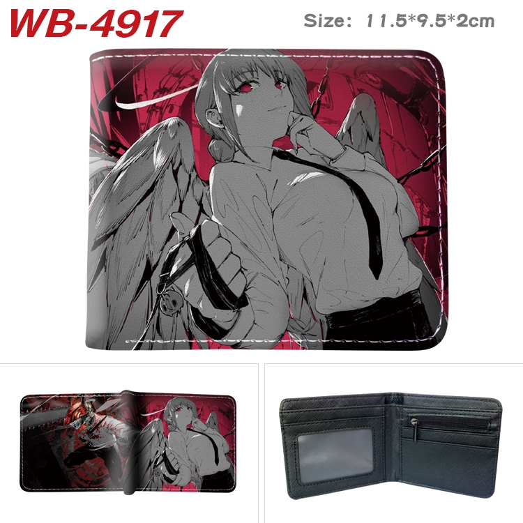 Chainsaw man Animation color PU leather half fold wallet 11.5X9X2CM WB-4917A