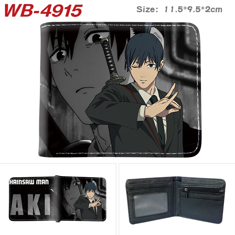 Chainsaw man Animation color PU leather half fold wallet 11.5X9X2CM  WB-4915A