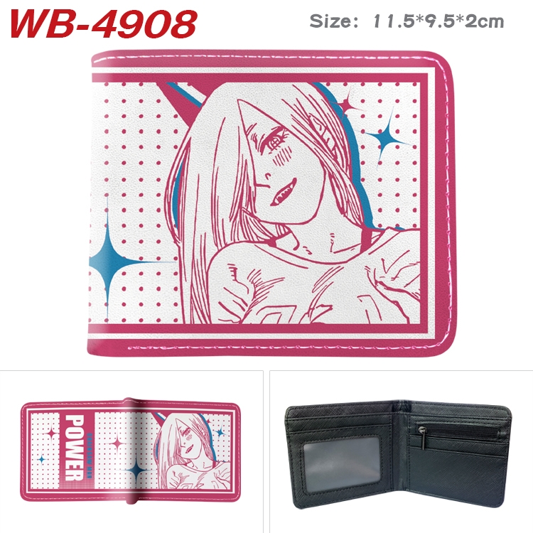 Chainsaw man Animation color PU leather half fold wallet 11.5X9X2CM WB-4908A