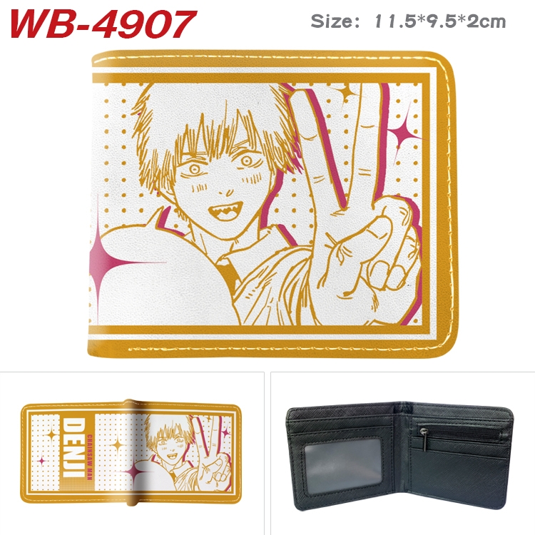 Chainsaw man Animation color PU leather half fold wallet 11.5X9X2CM WB-4907A