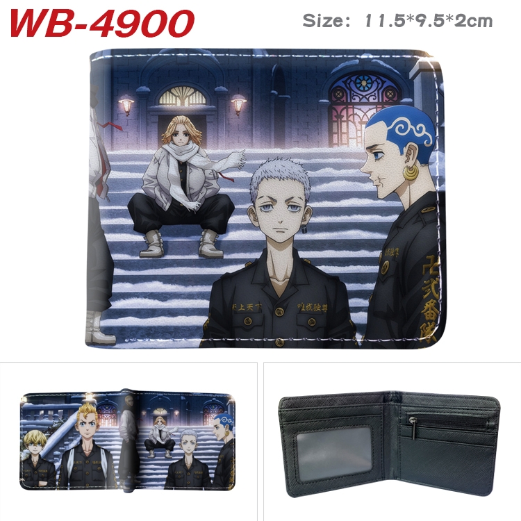 Tokyo Revengers Animation color PU leather half fold wallet 11.5X9X2CM WB-4900A