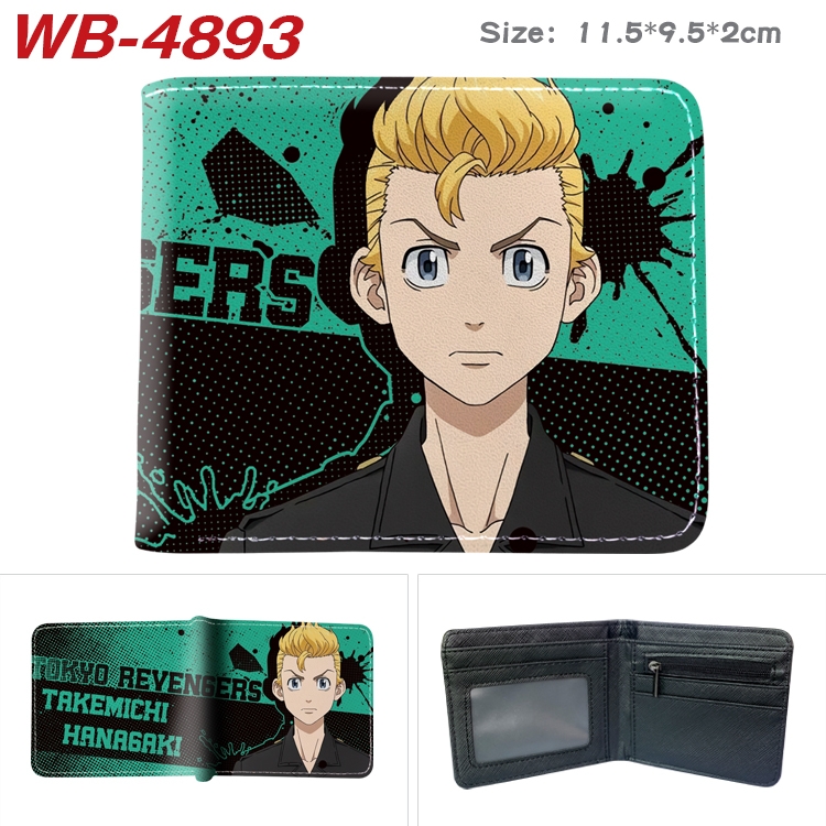 Tokyo Revengers Animation color PU leather half fold wallet 11.5X9X2CM WB-4893A