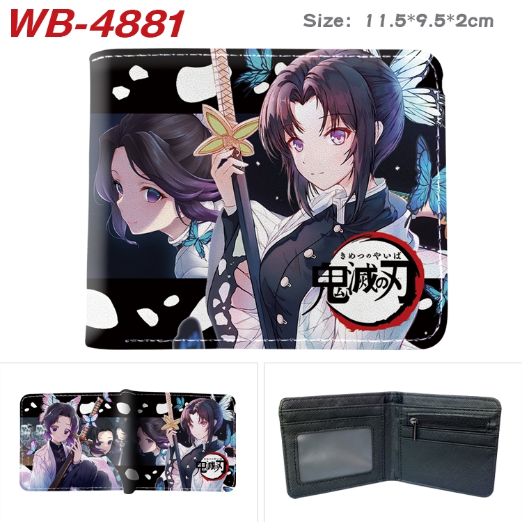 Demon Slayer Kimets Animation color PU leather half fold wallet 11.5X9X2CM  WB-4881A