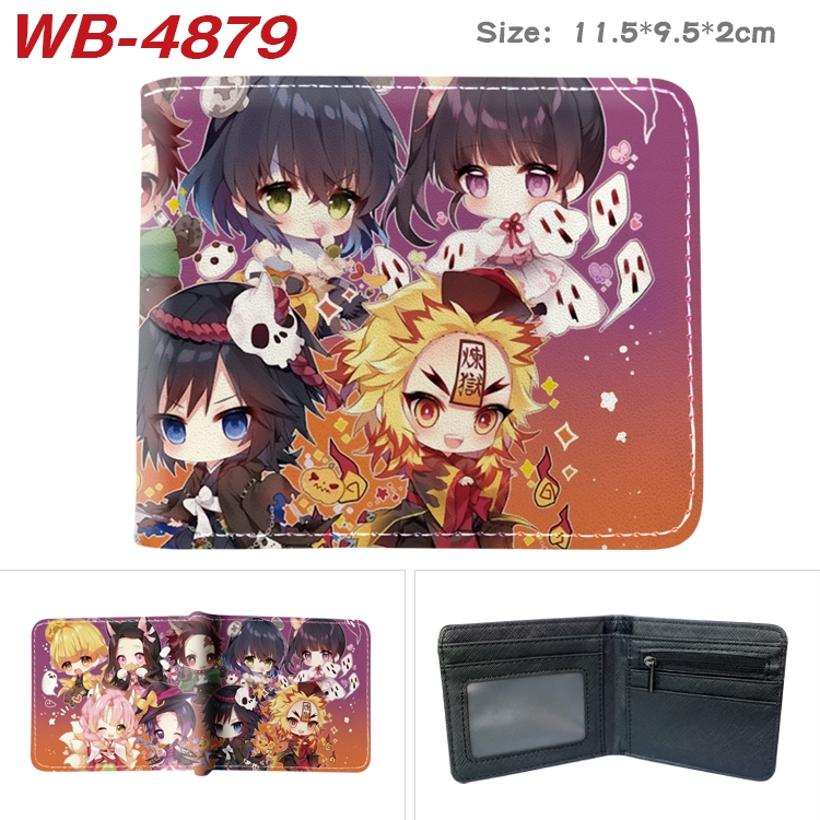 Demon Slayer Kimets Animation color PU leather half fold wallet 11.5X9X2CM WB-4879A