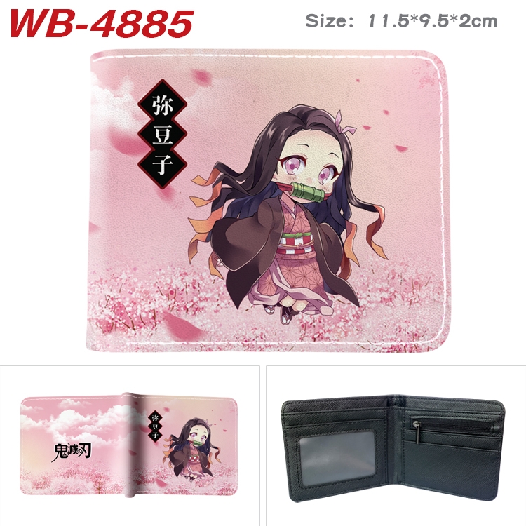 Demon Slayer Kimets Animation color PU leather half fold wallet 11.5X9X2CM WB-4885A