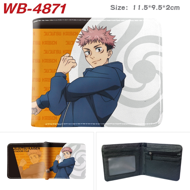 Jujutsu Kaisen Animation color PU leather half fold wallet 11.5X9X2CM WB-4871A