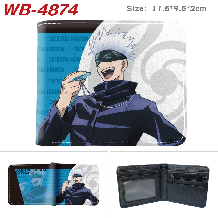 Jujutsu Kaisen Animation color PU leather half fold wallet 11.5X9X2CM WB-4874A