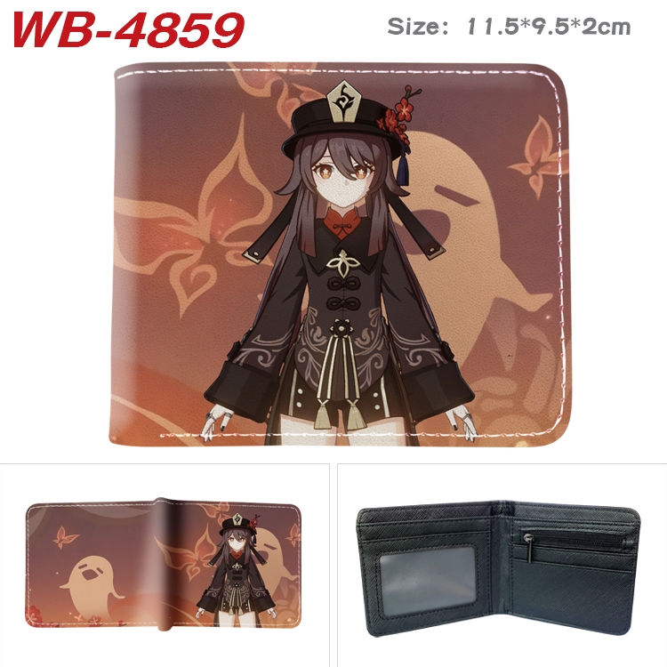 Genshin Impact Animation color PU leather half fold wallet 11.5X9X2CM WB-4859A