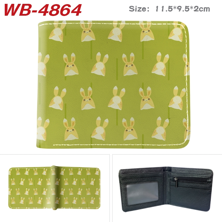 Genshin Impact Animation color PU leather half fold wallet 11.5X9X2CM WB-4864A