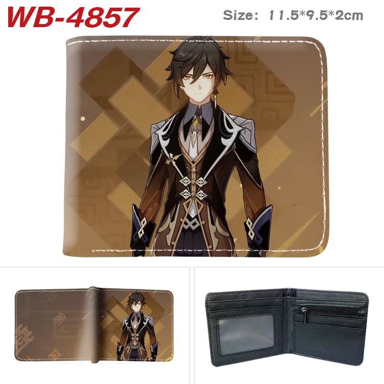 Genshin Impact Animation color PU leather half fold wallet 11.5X9X2CM WB-4857A