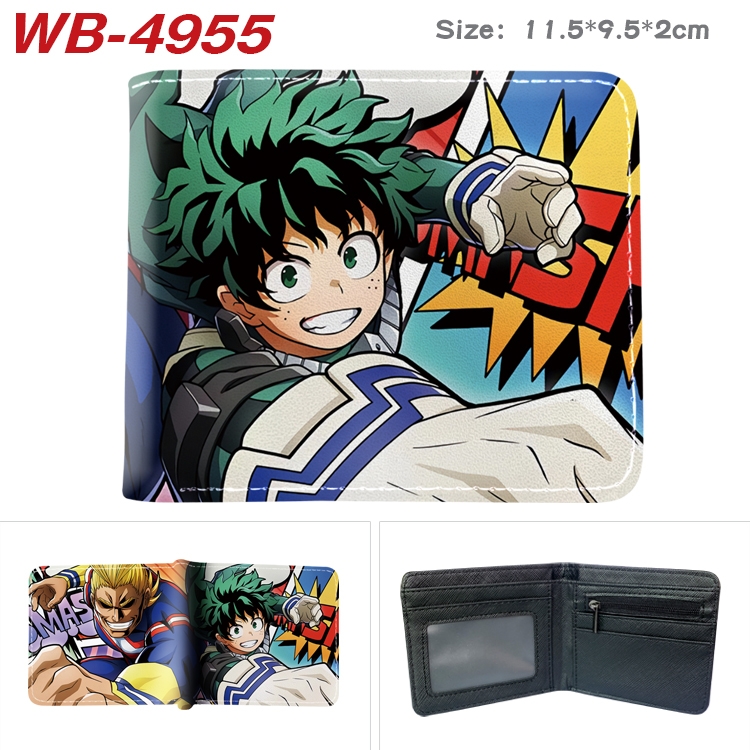 My Hero Academia Animation color PU leather half fold wallet 11.5X9X2CM WB-4955A
