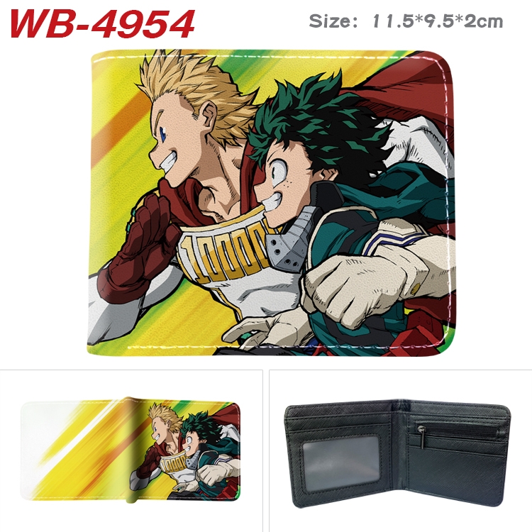 My Hero Academia Animation color PU leather half fold wallet 11.5X9X2CM  WB-4954A