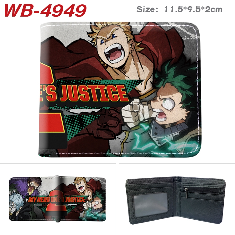 My Hero Academia Animation color PU leather half fold wallet 11.5X9X2CM WB-4949A