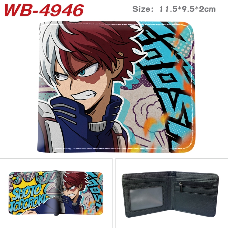 My Hero Academia Animation color PU leather half fold wallet 11.5X9X2CM WB-4946A