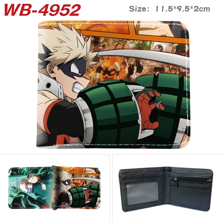 My Hero Academia Animation color PU leather half fold wallet 11.5X9X2CM WB-4952A