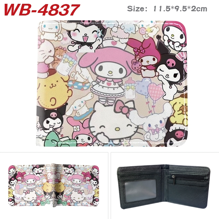 sanrio cartoon color PU leather half fold wallet 11.5X9X2CM WB-4837A