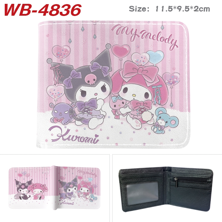 sanrio cartoon color PU leather half fold wallet 11.5X9X2CM WB-4836A