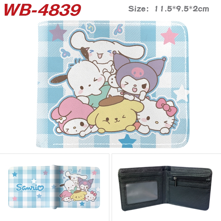 sanrio cartoon color PU leather half fold wallet 11.5X9X2CM WB-4839A