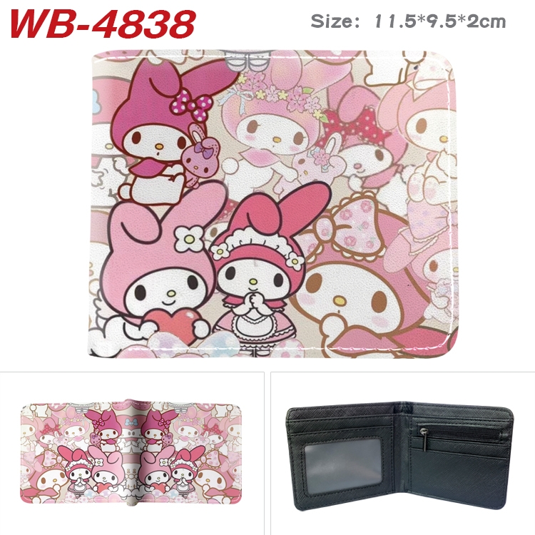 sanrio cartoon color PU leather half fold wallet 11.5X9X2CM WB-4838A