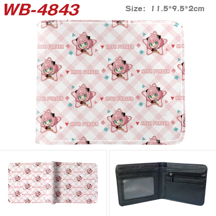 SPY×FAMILY Animation color PU leather half fold wallet 11.5X9X2CM WB-4843A