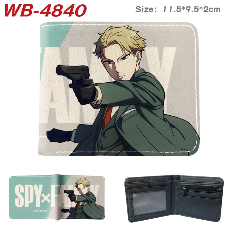 SPY×FAMILY Animation color PU leather half fold wallet 11.5X9X2CM WB-4840A