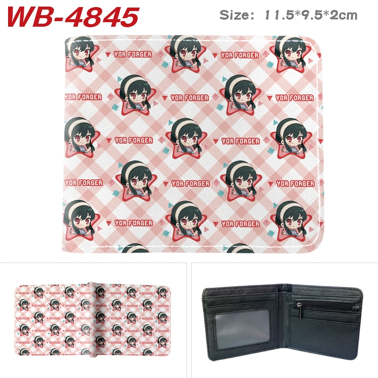 SPY×FAMILY Animation color PU leather half fold wallet 11.5X9X2CM WB-4845A