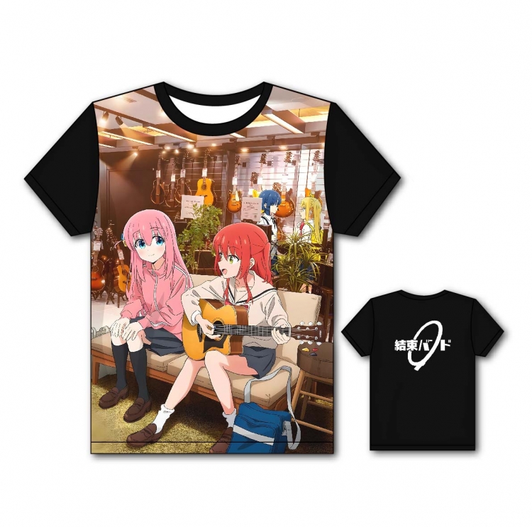 Bocchi the rock Anime Full color printing flower short sleeve T-shirt from S to 5XL GD8