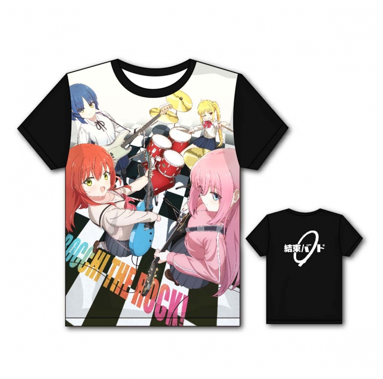 Bocchi the rock Anime Full color printing flower short sleeve T-shirt from S to 5XL GD1