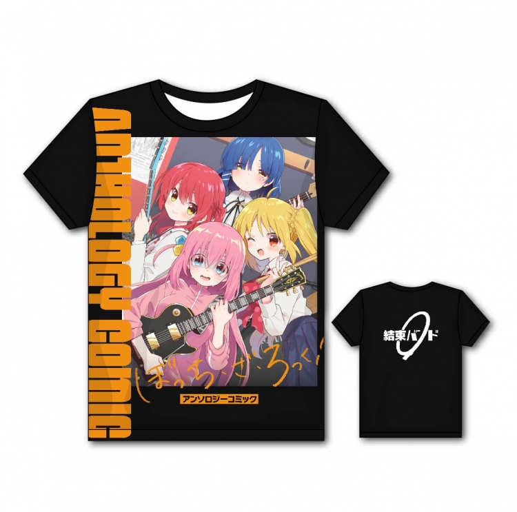 Bocchi the rock Anime Full color printing flower short sleeve T-shirt from S to 5XL GD10