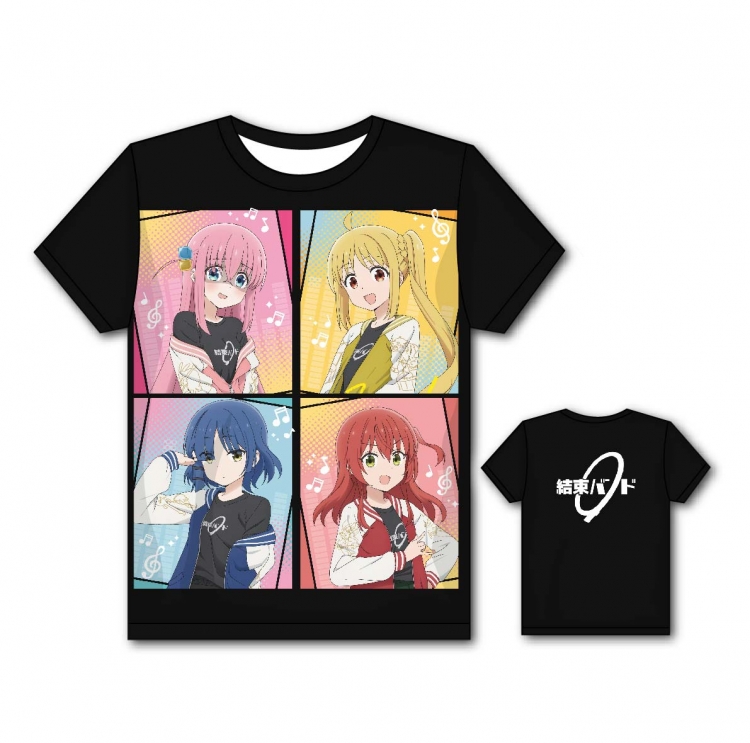 Bocchi the rock Anime Full color printing flower short sleeve T-shirt from S to 5XL GD11