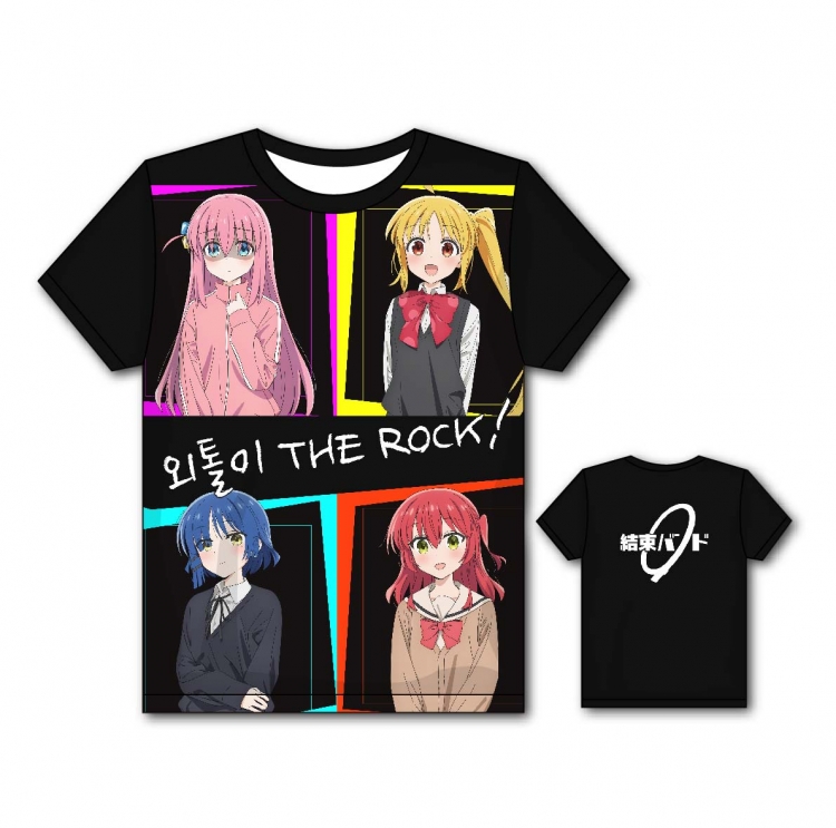 Bocchi the rock Anime Full color printing flower short sleeve T-shirt from S to 5XL GD9